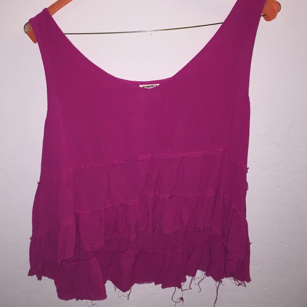 Loose hot pink free people tank top